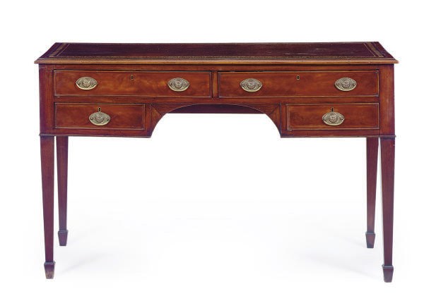 A MAHOGANY WRITING TABLE,