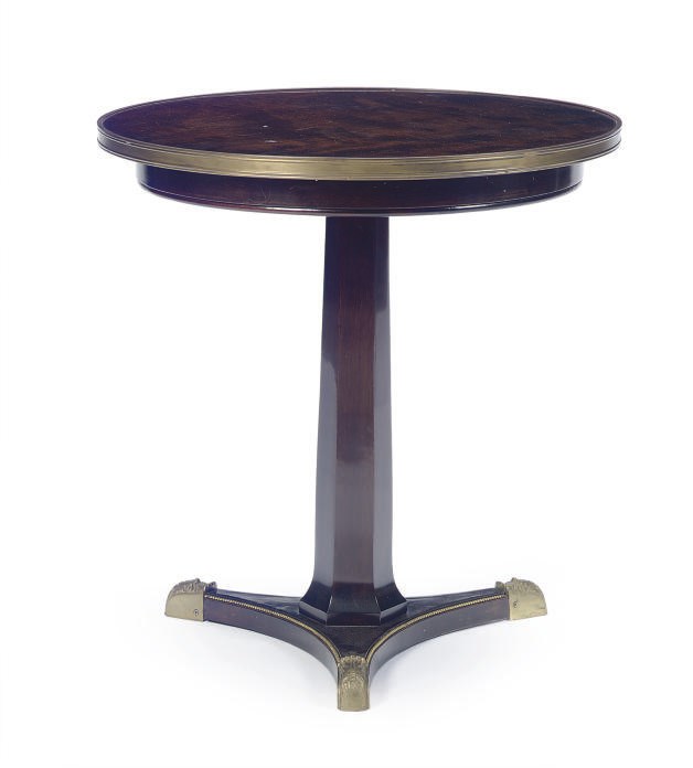 A GILT-METAL MOUNTED MAHOGANY GUERIDON,