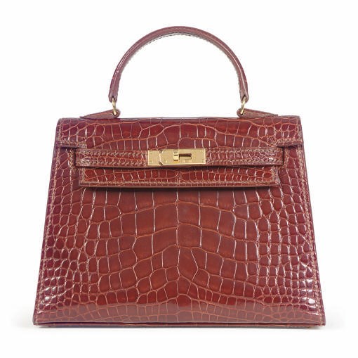 AN HERMÈS NOISETTE ALLIGATOR MINI KELLY BAG,
