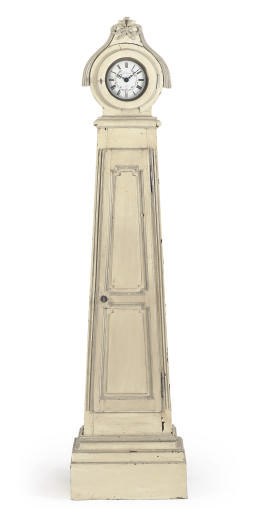 A NORTH EUROPEAN GREY-PAINTED TALL-CASE CLOCK,