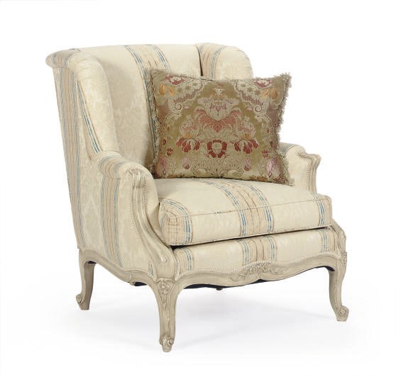 A CREAM-PAINTED AND UPHOLSTERED BERGERE,