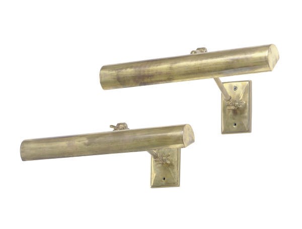 FOUR ADJUSTABLE BRASS WALL LIGHTS,