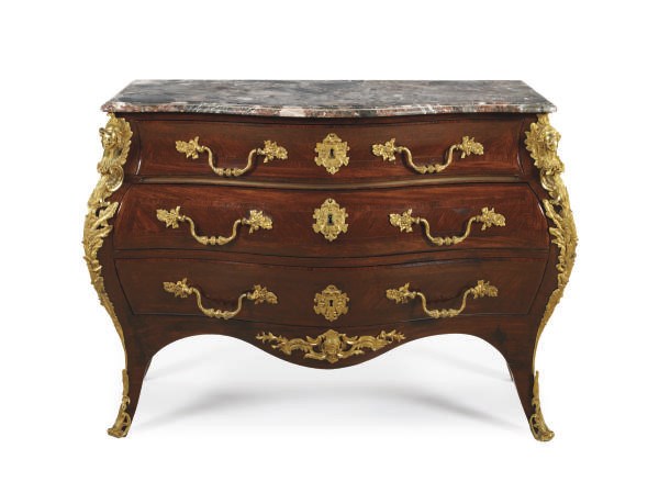 A NORTH EUROPEAN ORMOLU-MOUNTED KINGWOOD COMMODE