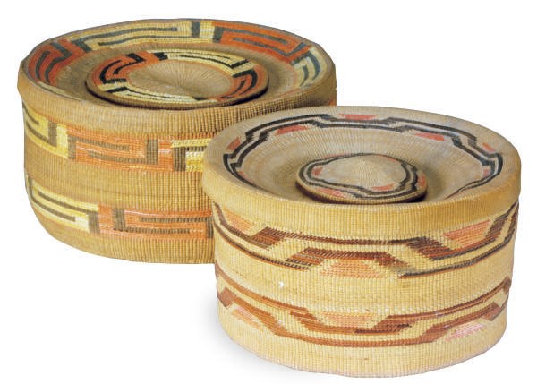 TWO AMERICAN INDIAN WOVEN BASKETS,