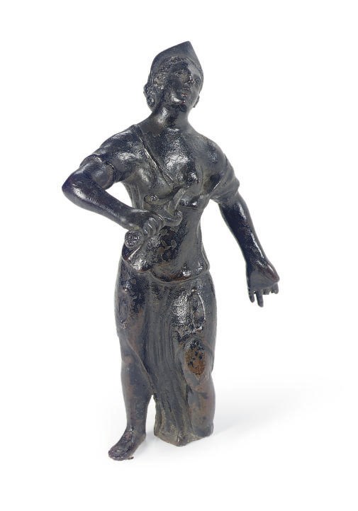 AN ITALIAN PATINATED BRONZE FIGURE OF LUCRETIA,