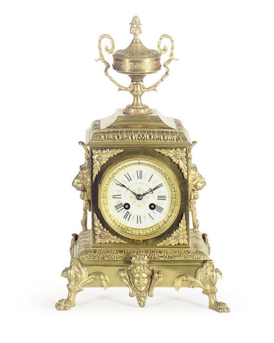 A FRENCH ORMOLU MANTLECLOCK,