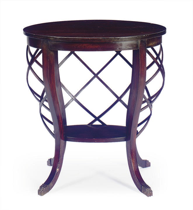 A STAINED MAHOGANY SIDE TABLE,