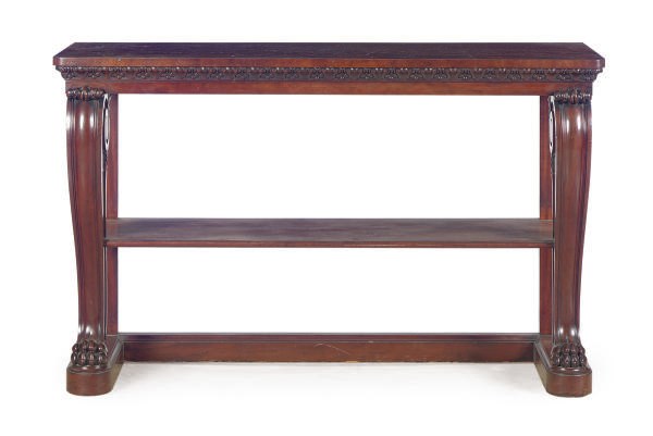 A GEORGE IV MAHOGANY CONSOLE TABLE,