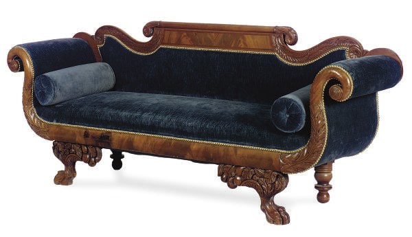 AN AMERICAN CLASSICAL MAHOGANY SOFA,