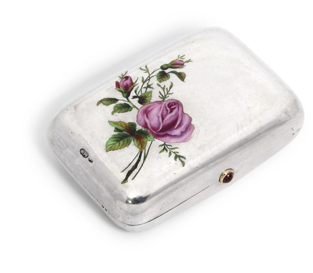 A silver enamelled purse