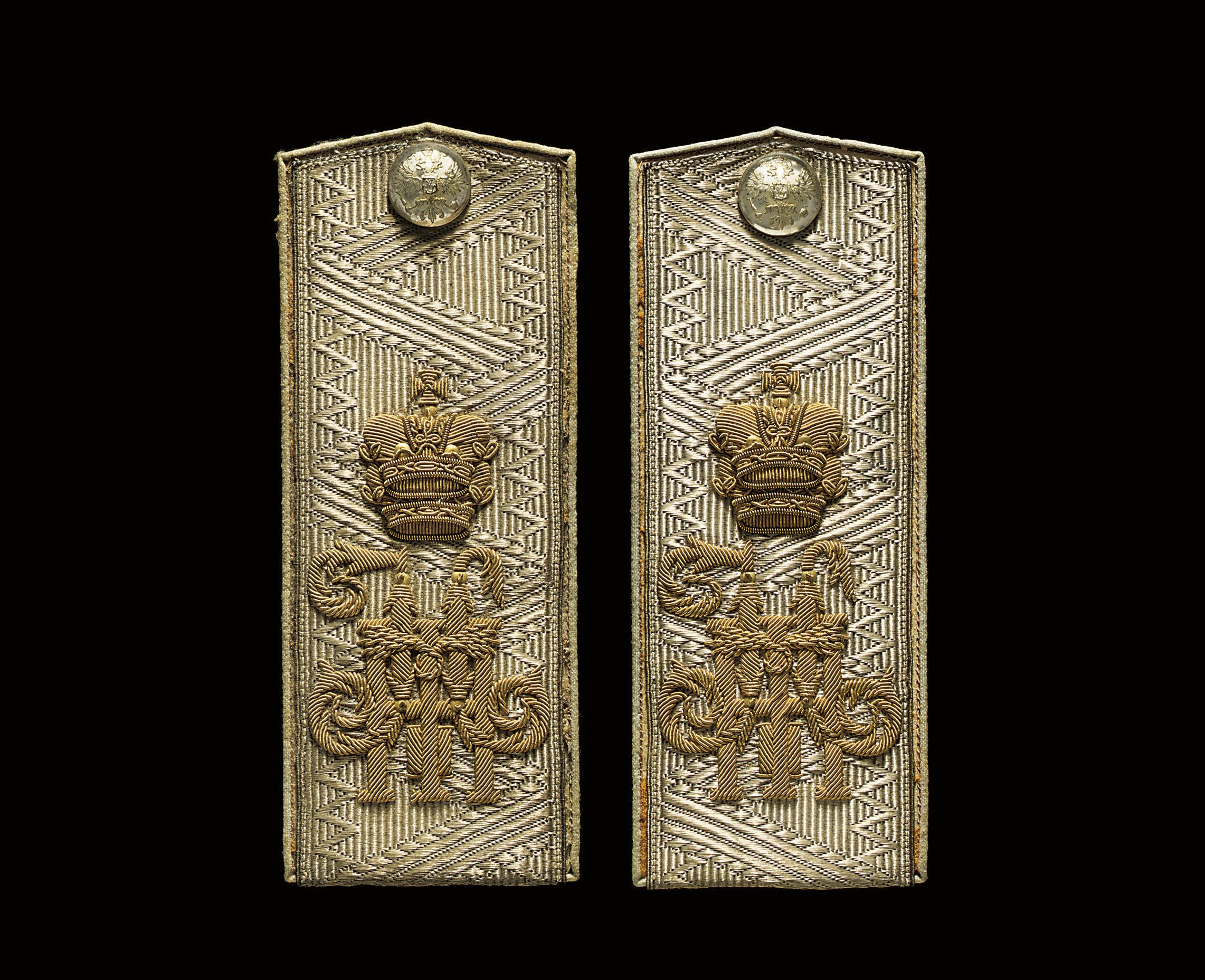 A pair of General shoulder boards of the 8th Astrakhan Dragoon regiment