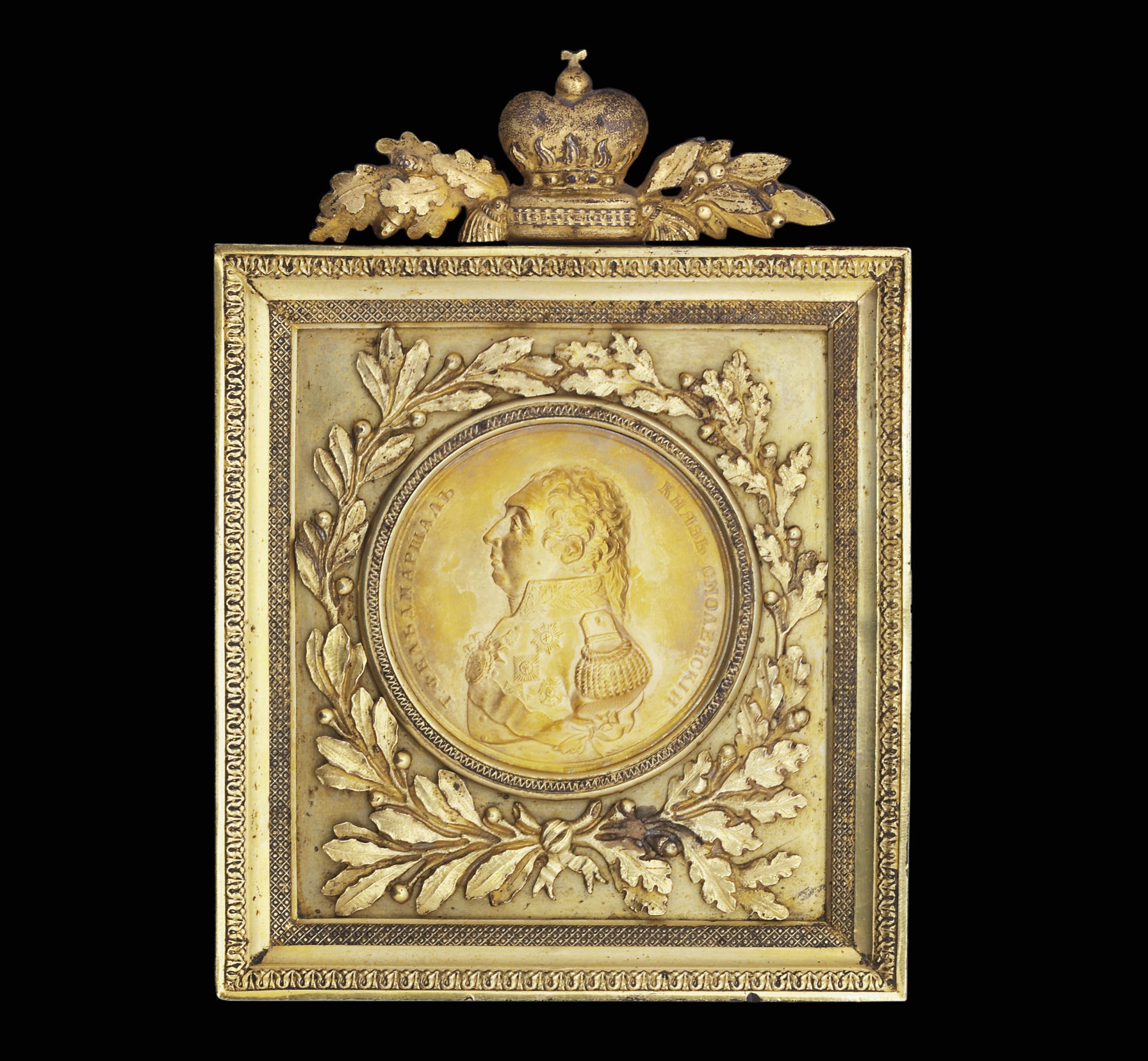 A framed medallion of Field-Marshal Kutuzov, Prince Smolenskii