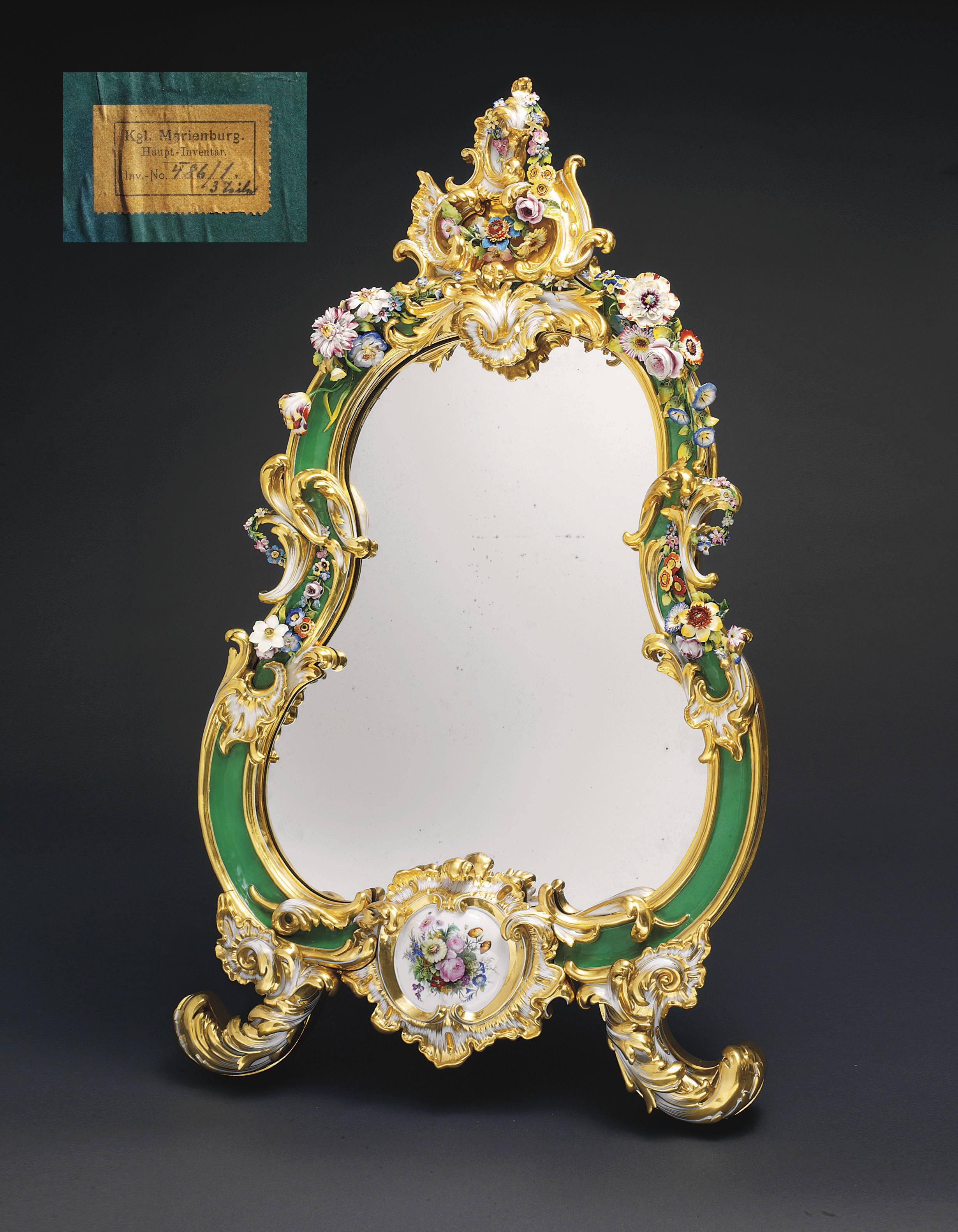 A Porcelain Table Mirror