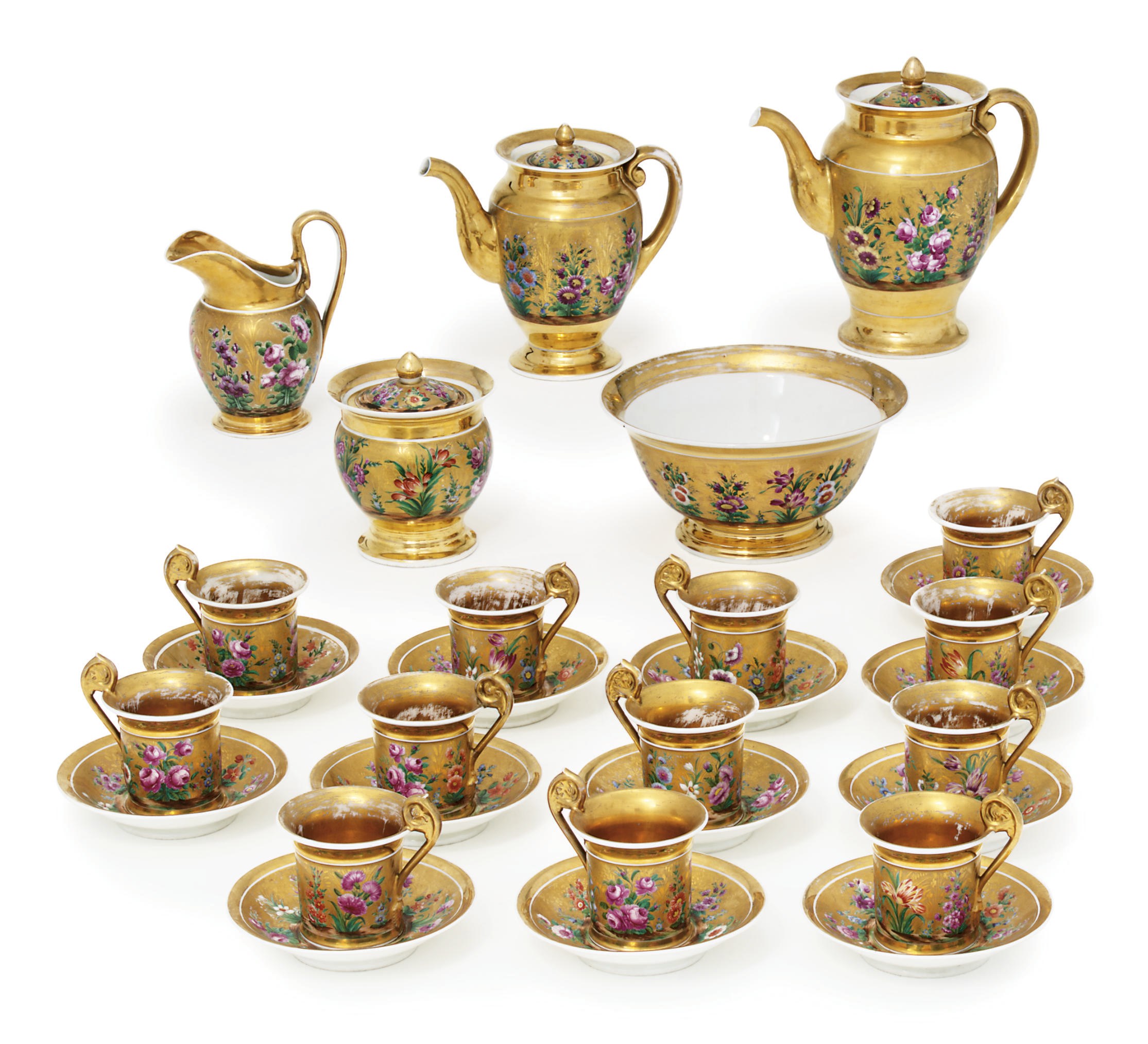 A porcelain tea and coffee service