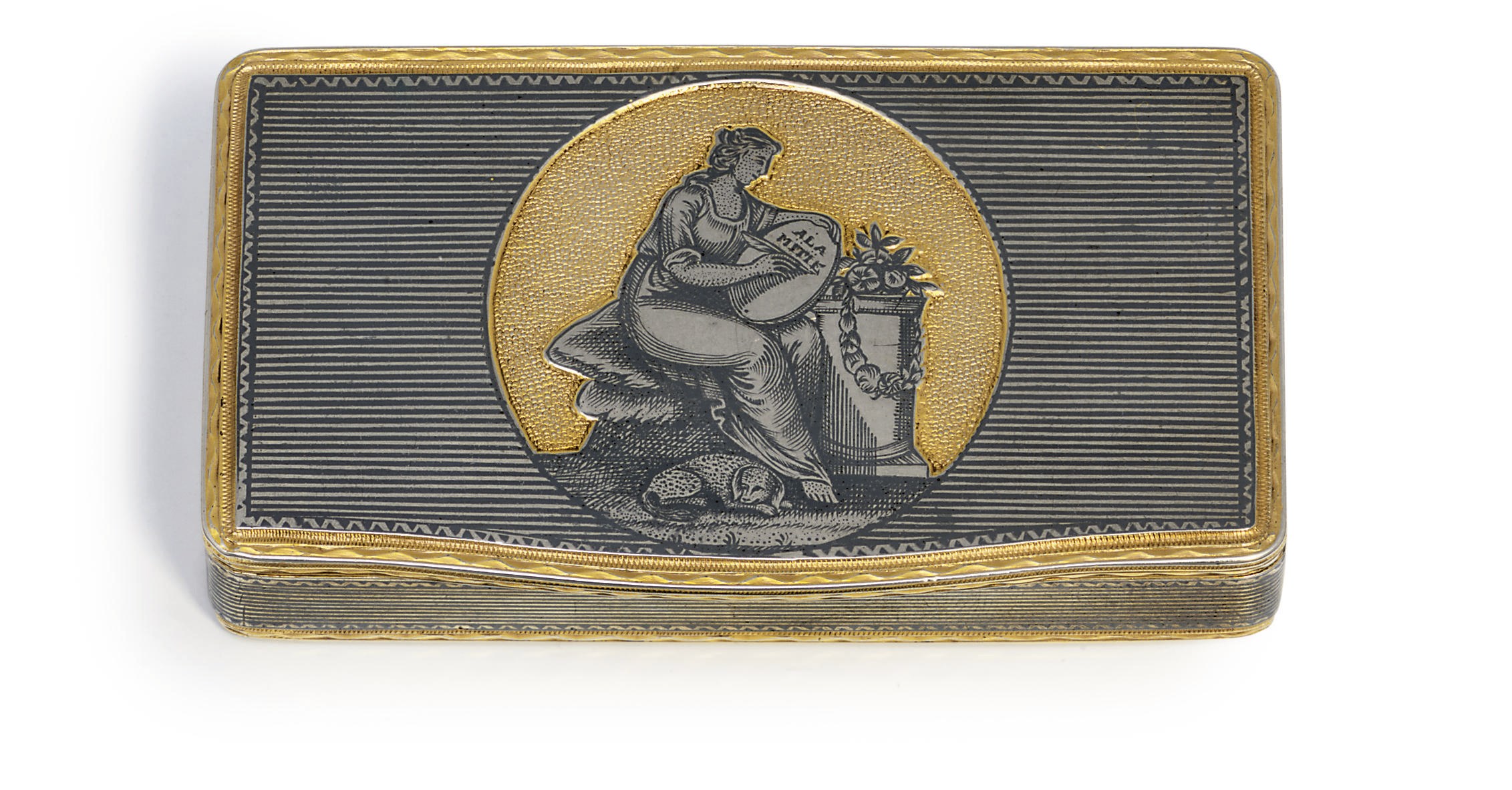 A parcel-gilt and niello box