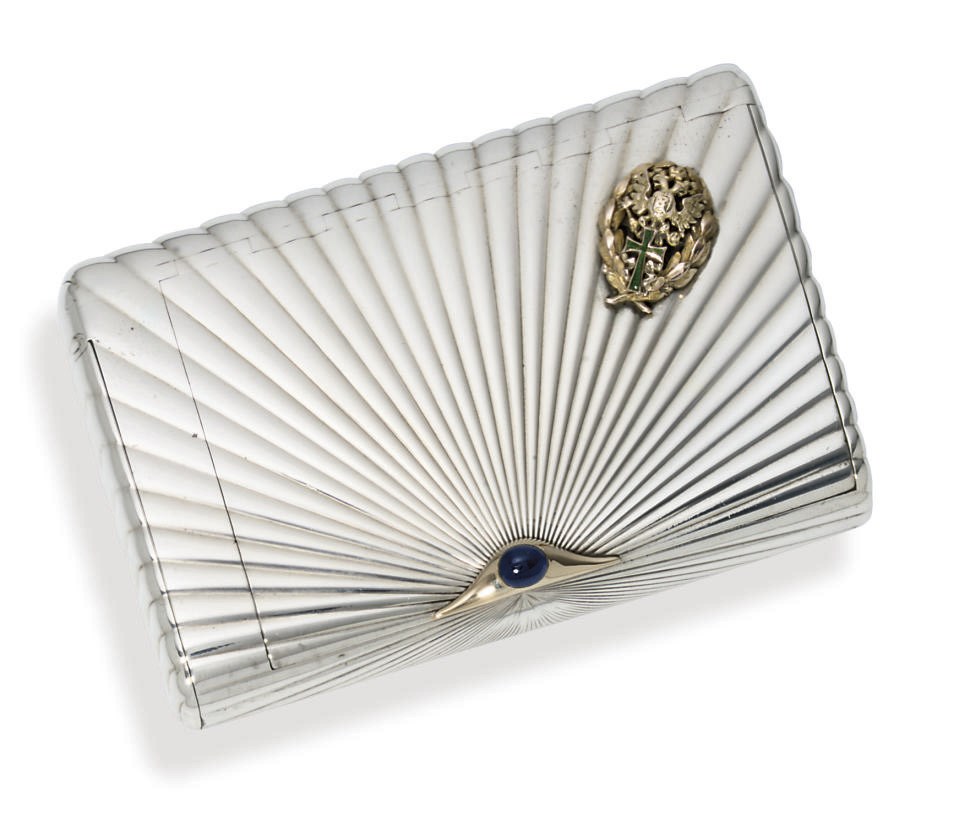 A jewelled silver cigarette-case