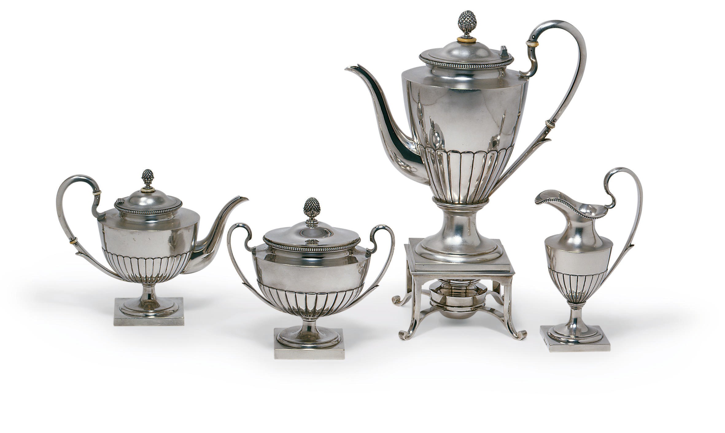 A four-pieces silver tea and coffee-service
