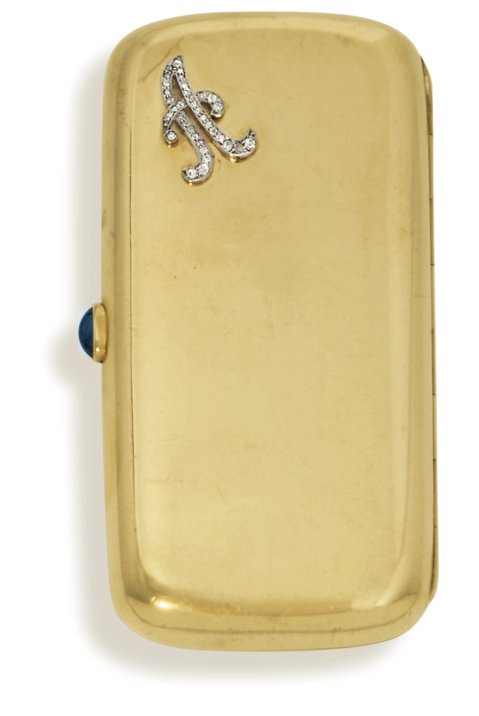 A small jewelled gold cigarette-case