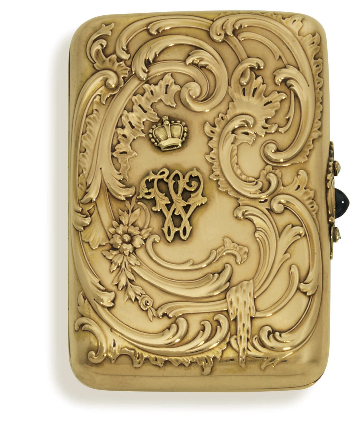 A jewelled gold cigarette-case