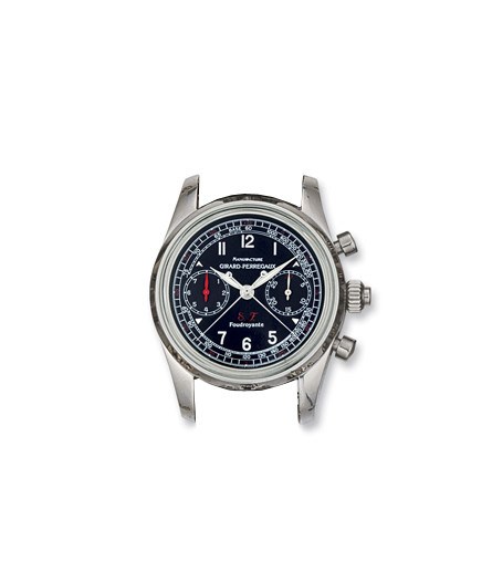 GIRARD-PERREGAUX, FERRARI "CHRONOGRAPHE À RATTRAPANTE FOUDROYANTE"

950 PLATINUM SELF-WINDING SPLIT-SECOND CHRONOGRAPH BRACELET WATCH WITH FLYING SECONDS COUNTER, LIMITED EDITION OF 100 PIECES MADE TO COMMEMORATE SCUDERIA FERRARI (1929-1999)