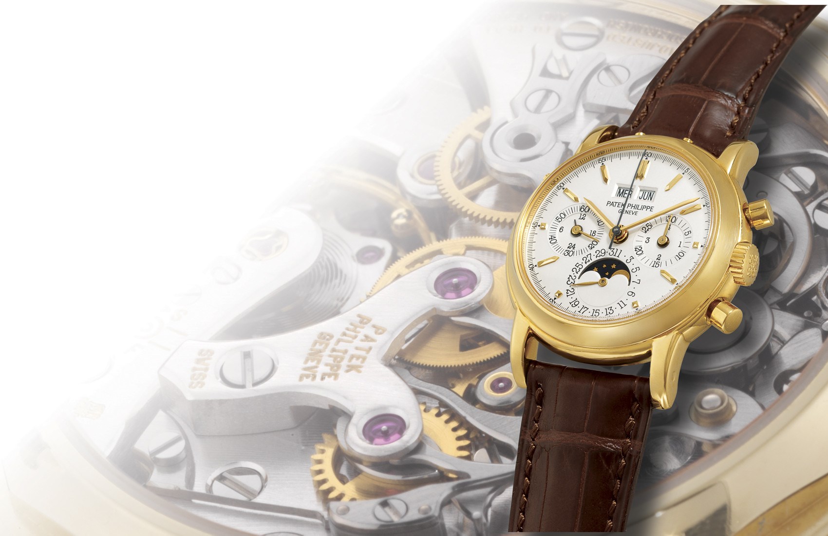 PATEK PHILIPPE, REF. 3970EJ

18K GOLD MANUAL-WINDING PERPETUAL CALENDAR CHRONOGRAPH WRISTWATCH WITH MOON-PHASE DISPLAY AND 24-HOUR INDICATION