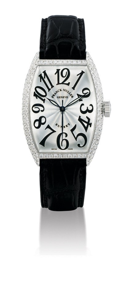 FRANCK MULLER, CURVEX "SUNSET"

18K WHITE GOLD AND DIAMOND-SET SELF-WINDING TONNEAU-SHAPED WRISTWATCH WITH SWEEP SECONDS