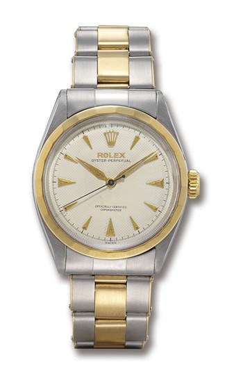 ROLEX, "OYSTER-PERPETUAL" REF. 6286

STAINLESS STEEL AND GOLD SELF-WINDING BRACELET WATCH WITH SWEEP SECONDS