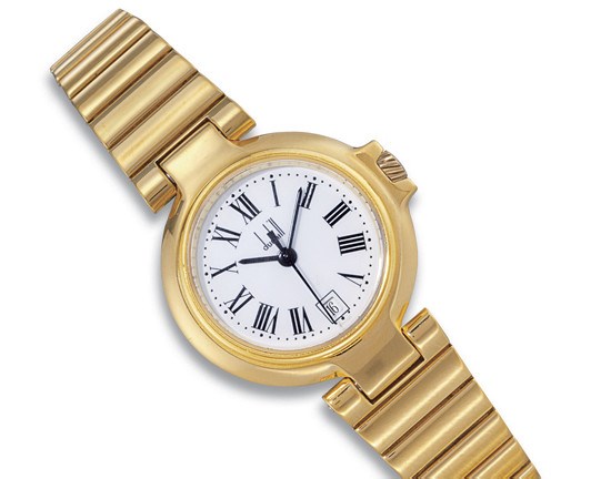 DUNHILL

LADY'S 18K GOLD BRACELET WATCH WITH SWEEP SECONDS AND DATE DISPLAY