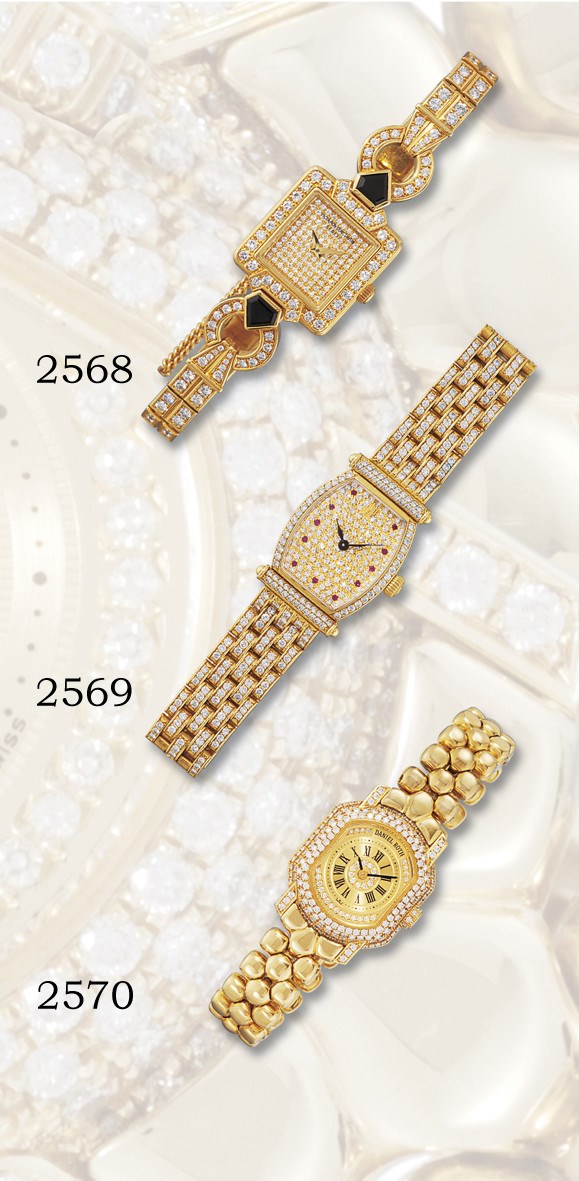 VACHERON CONSTANTIN

LADY'S 18K GOLD, DIAMOND AND SAPPHIRE-SET SQUARE BRACELET WATCH