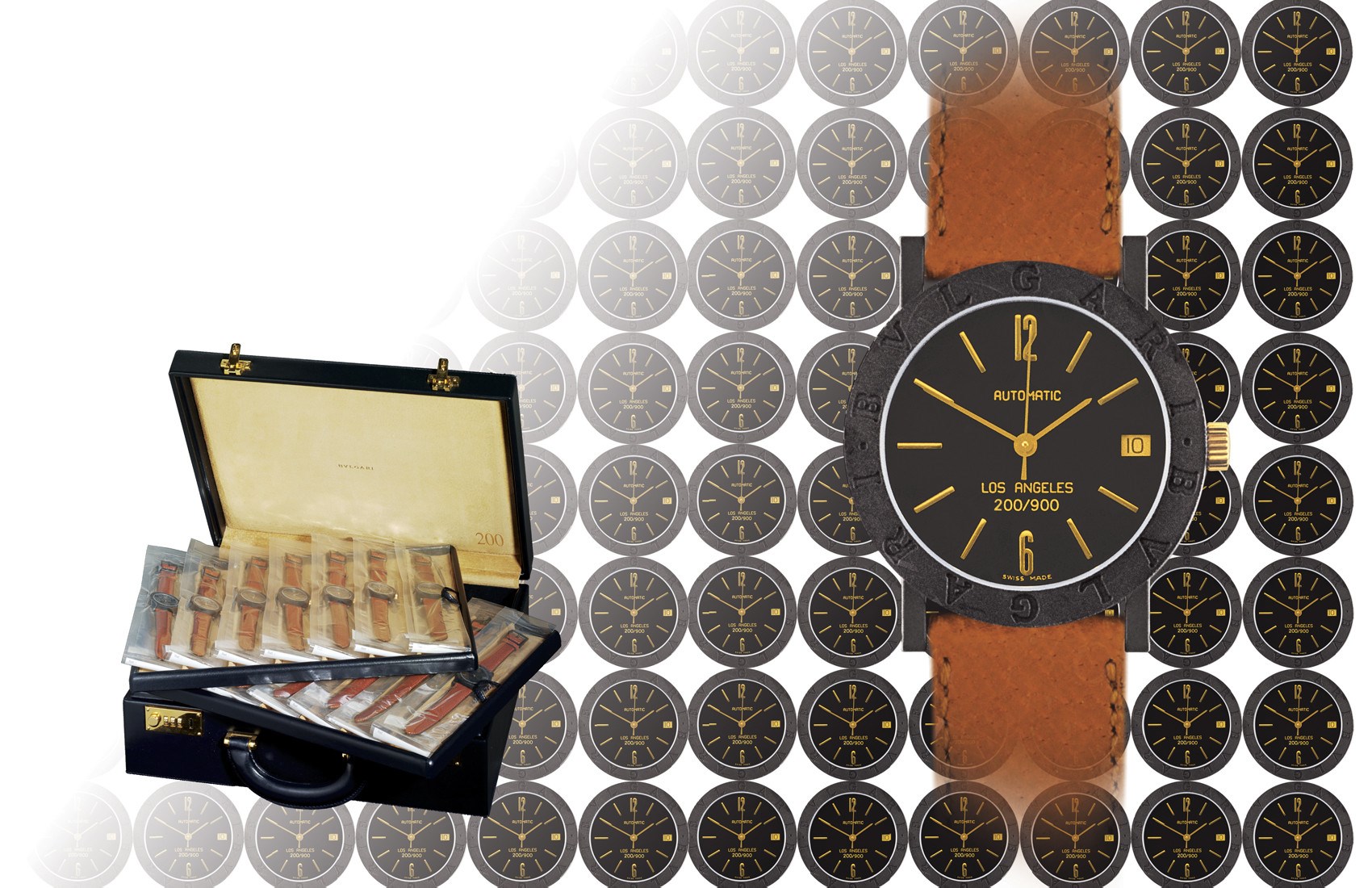 BULGARI, "BULGARI BULGARI AUTOMATIC"

A LIMITED EDITION SET OF 32 BLACK PLASTIC SELF-WINDING WRISTWATCHES WITH SWEEP SECONDS AND DATE DISPLAY, ALL IN FACTORY SEALED BAGS