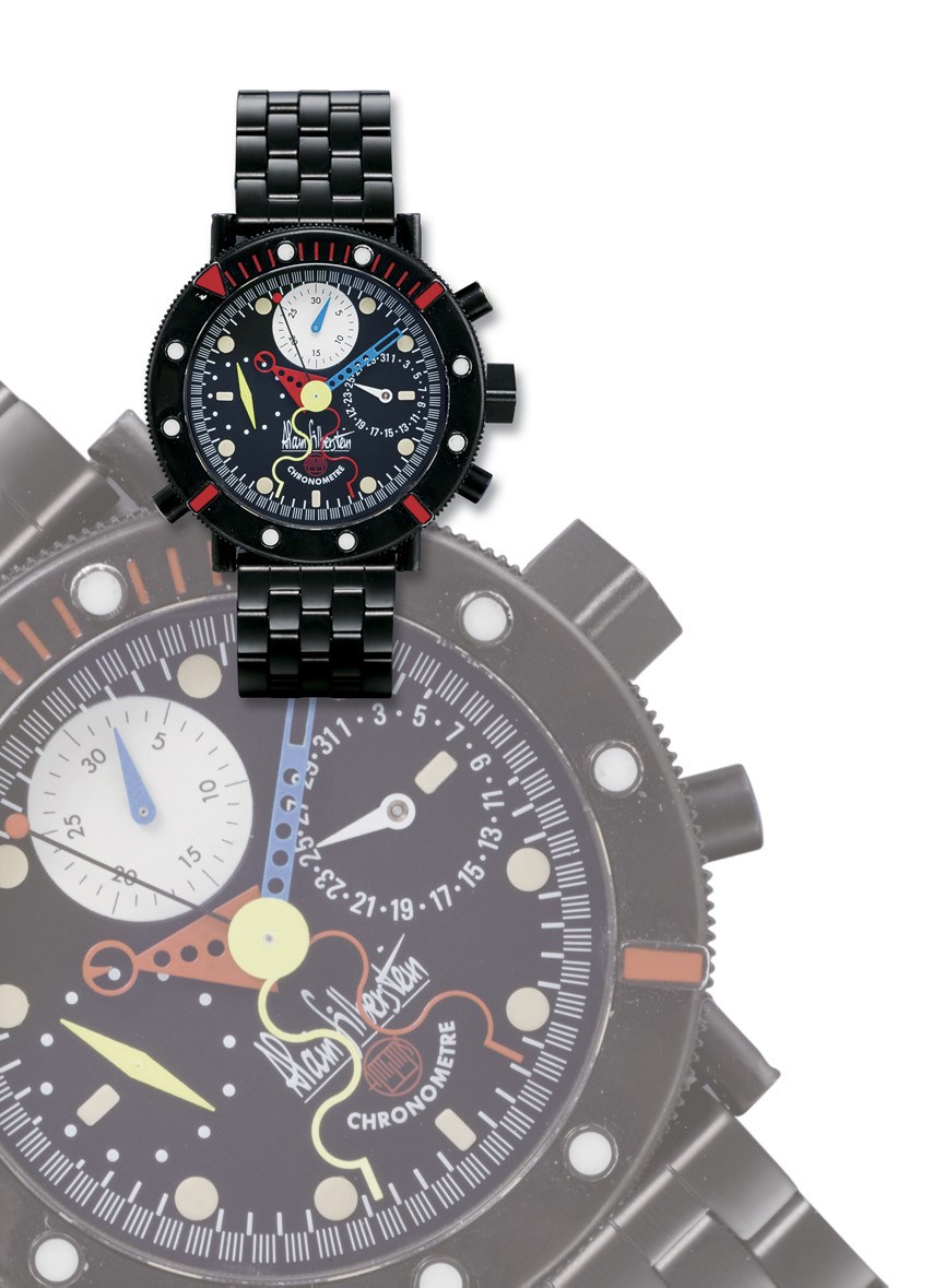 ALAIN SILBERSTEIN, "KRONOMARINE RATTRAPANTE AUTOMATIQUE"

UNUSUAL, ULRA-THICK, PVD-COATED STAINLESS STEEL SELF-WINDING SPLIT-SECOND CHRONOGRAPH CHRONOMETRE BRACELET WATCH WITH DATE DISPLAY, LIMITED EDITION OF 100 PIECES