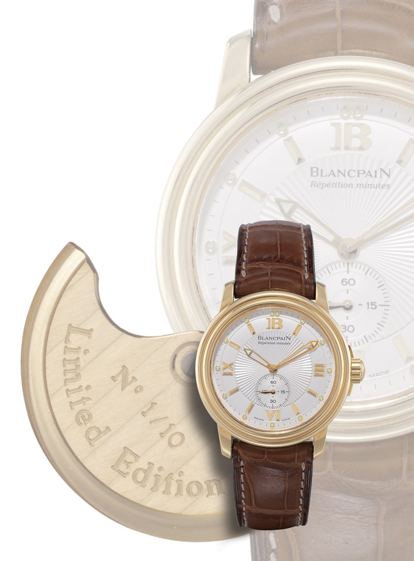 BLANCPAIN, "RÉPÉTITION MINUTES AUTOMATIQUE"

18K GOLD SELF-WINDING MINUTE REPEATING WRISTWATCH WITH SMALL SECONDS, LIMITED EDITION OF 10 PIECES
