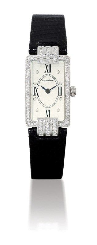 AUDEMARS PIGUET

LADY'S 18K WHITE GOLD AND DIAMOND-SET RECTANGULAR WRISTWATCH