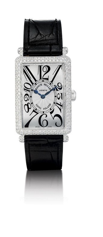 FRANCK MULLER, "LONG ISLAND"

18K WHITE GOLD AND DIAMOND-SET RECTANGULAR WRISTWATCH