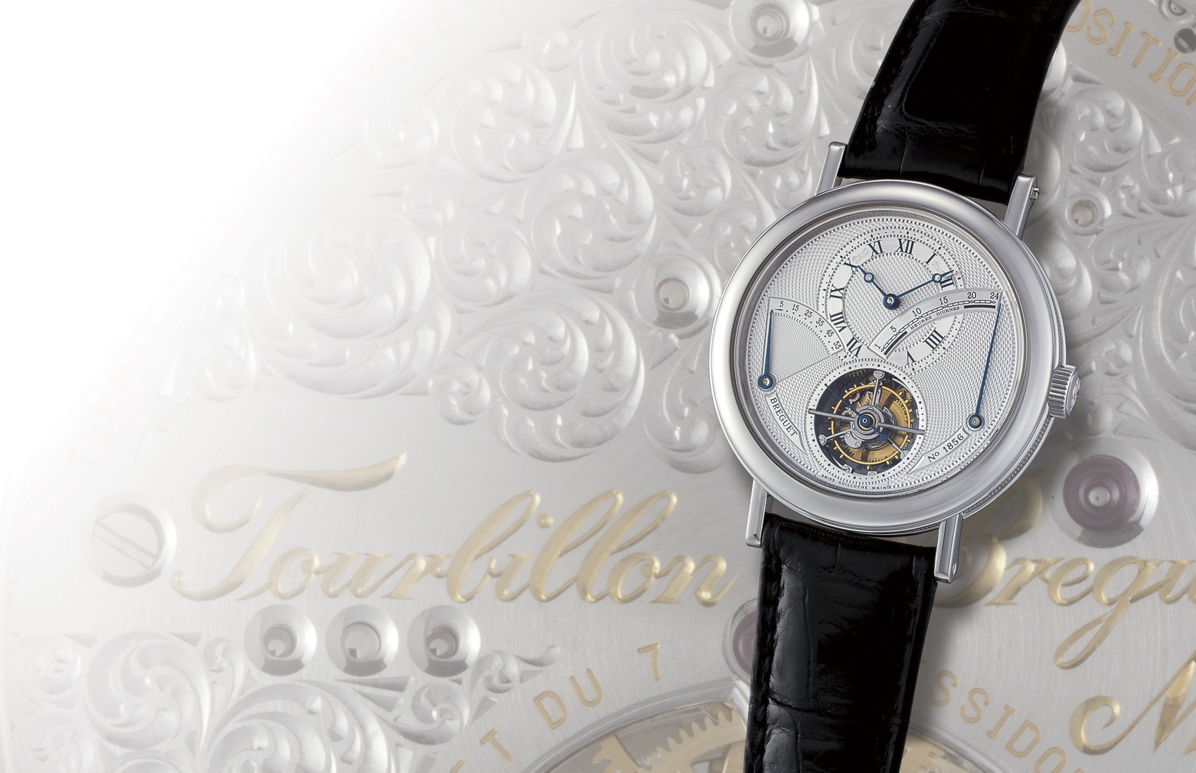 BREGUET, TOURBILLON POWER RESERVE

950 PLATINUM MANUAL-WINDING TOURBILLON WRISTWATCH WITH POWER-RESERVE INDICATION AND RETROGRADE 24-HOUR HAND