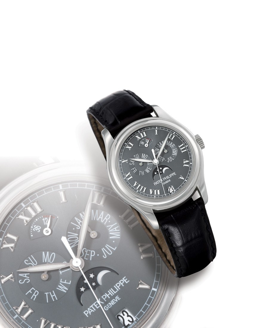 PATEK PHILIPPE, ANNUAL CALENDAR REF. 5056P

LIMITED PRODUCTION 950 PLATINUM SELF-WINDING ANNUAL CALENDAR WRISTWATCH WITH SWEEP SECONDS, MOON-PHASE AND POWER-RESERVE INDICATION