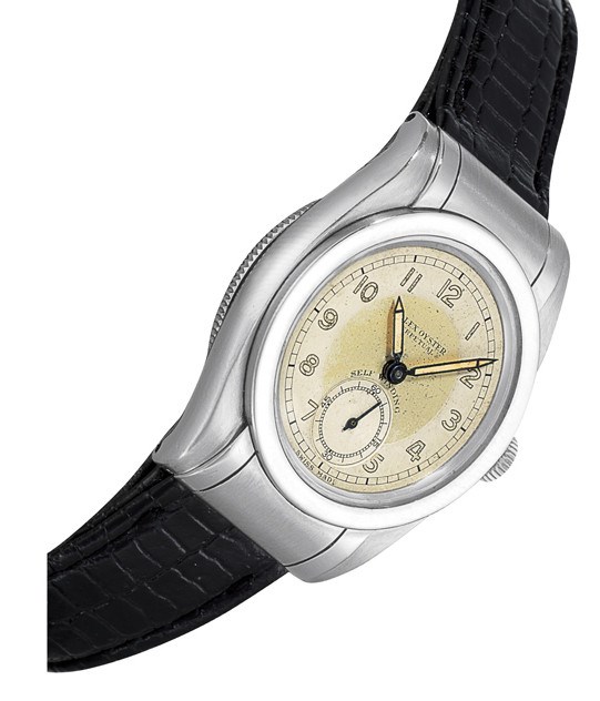 ROLEX, "OYSTER PERPETUAL" BUBBLE BACK REF. 3599

STAINLESS STEEL SELF-WINDING TONNEAU-SHAPED WRISTWATCH WITH SMALL SECONDS AND HOODED LUGS