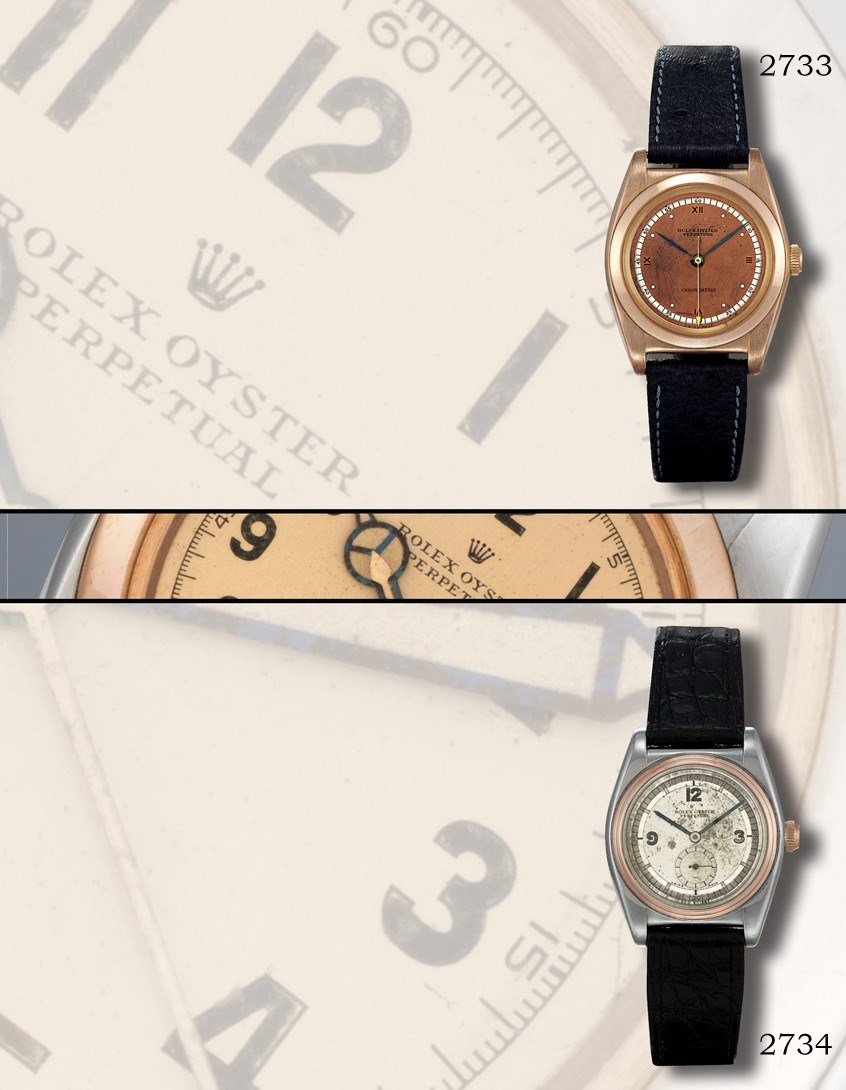 ROLEX, "OYSTER PERPETUAL CHRONOMETRE" BUBBLE BACK REF. 3131

14K PINK GOLD SELF-WINDING WRISTWATCH WITH SWEEP SECONDS