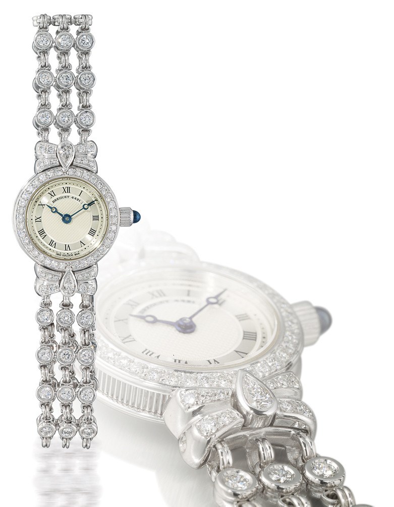 BREGUET, "MARINE"

LADY'S 18K WHITE GOLD AND DIAMOND-SET MANUAL-WINDING BRACELET WATCH