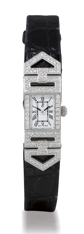 AUDEMARS PIGUET

LADY'S 18K WHITE GOLD AND DIAMOND-SET RECTANGULAR WRISTWATCH