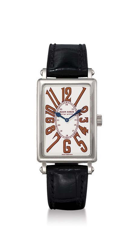 ROGER DUBUIS, "MUCHMORE"

18K WHITE GOLD MANUAL-WINDING RECTANGULAR WRISTWATCH