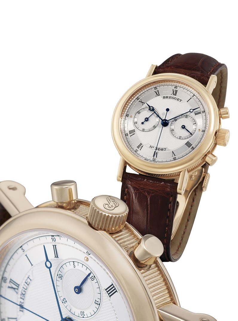 BREGUET, "CLASSIQUE" CHRONOGRAPH

18K GOLD MANUAL-WINDING COLUMN-WHEEL CHRONOGRAPH WRISTWATCH