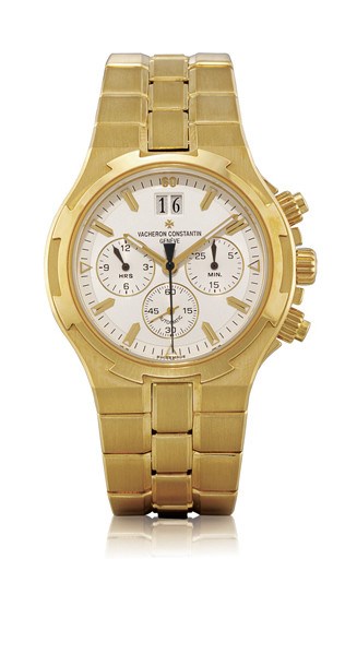 VACHERON CONSTANTIN, "OVERSEAS CHRONOGRAPH"

18K GOLD SELF-WINDING CHRONOGRAPH ANTI-MAGNETIC BRACELET WATCH WITH DATE DISPLAY