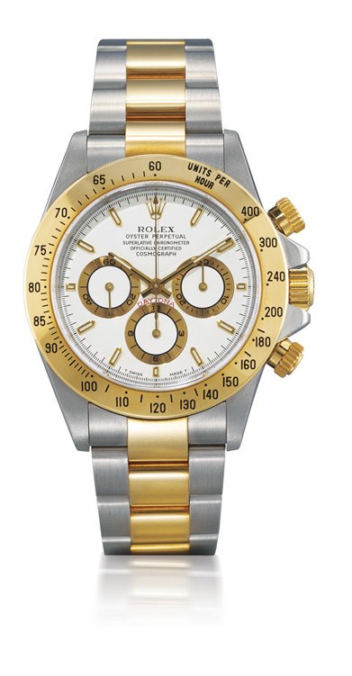 ROLEX, "DAYTONA" REF. 16523

STAINLESS STEEL AND GOLD SELF-WINDING CHRONOGRAPH BRACELET WATCH