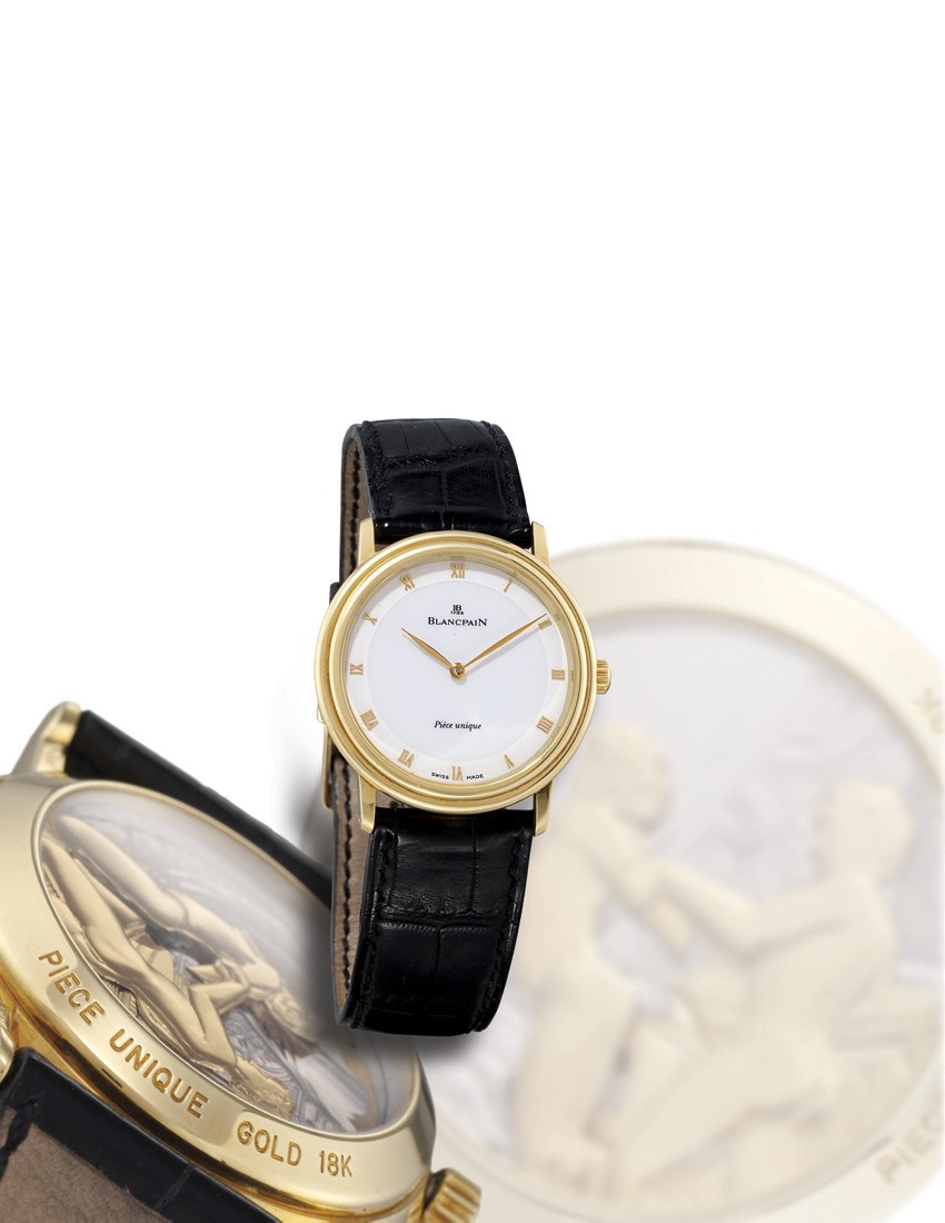 BLANCPAIN, "PIÈCE UNIQUE"

18K GOLD MANUAL-WINDING MINUTE-REPEATING WRISTWATCH WITH CONCEALED EROTIC AUTOMATON