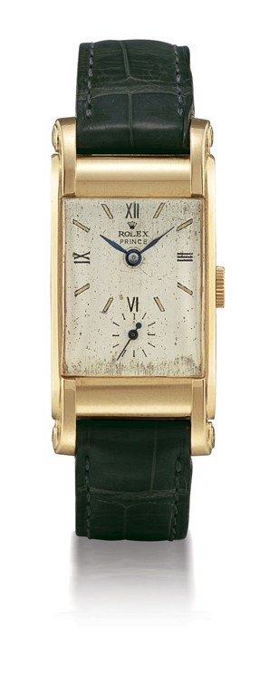ROLEX, "PRINCE" REF. 3937

18K GOLD MANUAL-WINDING RECTANGULAR WRISTWATCH WITH SMALL SECONDS