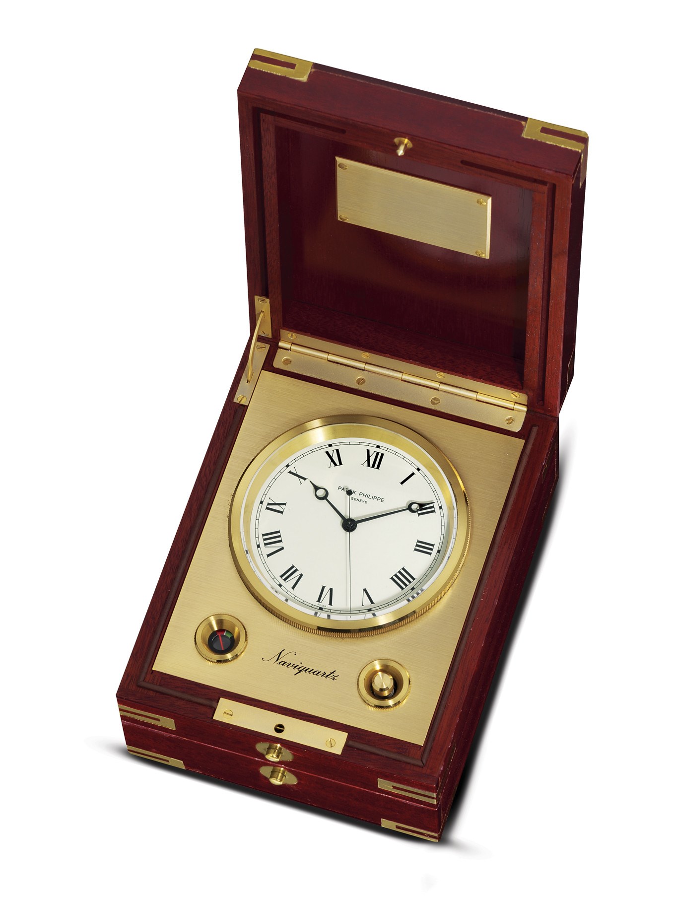 PATEK PHILIPPE, "NAVIQUARTZ" REF. 1215

GILT METAL ELECTRONIC MARINE CHRONOMETER WITH CENTRE SECONDS