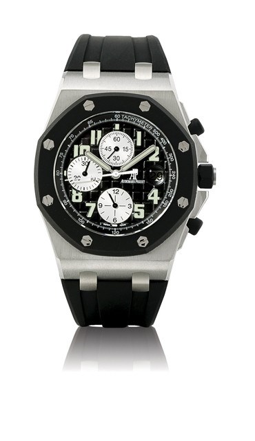 AUDEMARS PIGUET, "ROYAL OAK OFFSHORE" RUBBERCLAD

STAINLESS STEEL SELF-WINDING CHRONOGRAPH WRISTWATCH WITH DATE DISPLAY