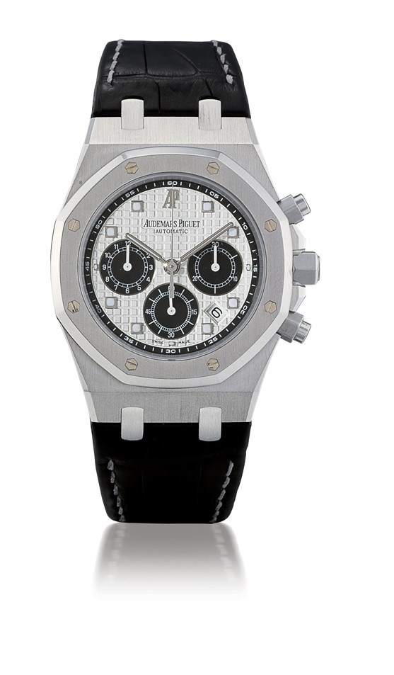 AUDEMARS PIGUET, "ROYAL OAK LA BOUTIQUE"

950 PLATINUM SELF-WINDING CHRONOGRAPH WRISTWATCH WITH DATE DISPLAY, SPECIAL EDITION OF 100 PIECES MADE FOR THE PARIS AUDEMARS PIGUET BOUTIQUE
