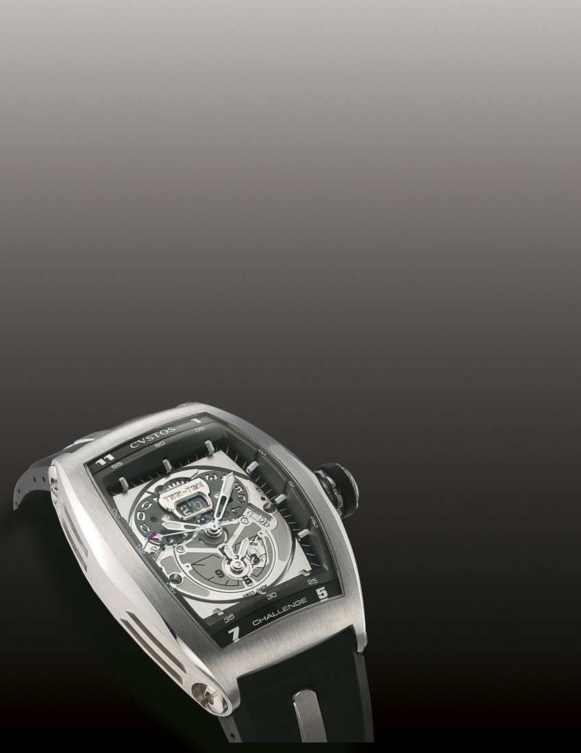 CVSTOS, "CHALLENGE - TWIN TIME AUTOMATIC"

STAINLESS STEEL SELF-WINDING TONNEAU-SHAPED TWO-TIME-ZONE WRISTWATCH WITH SWEEP SECONDS AND DATE DISPLAY